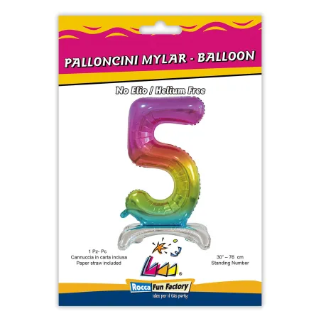 30" Number 5 Rainbow bag of 1pc
