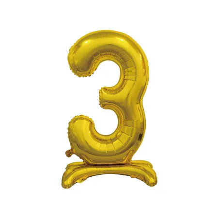 30" Standing Number 3 Gold bag of 1pc
