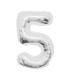 Mylar Number 5 Silver Helium Saver 34"/87 cm 1pc