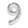 Mylar Number 9 Silver Helium Saver 34"/87 cm 1pc