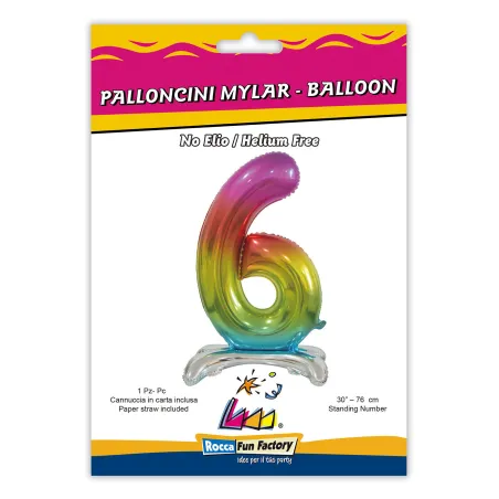 30" Number 6 Rainbow bag of 1pc