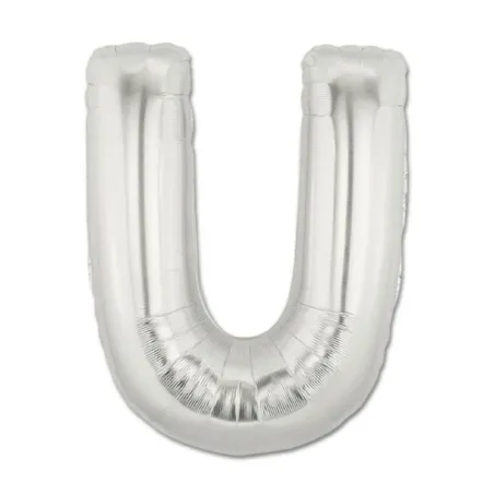 40" Letter U Silver bag of 1pc