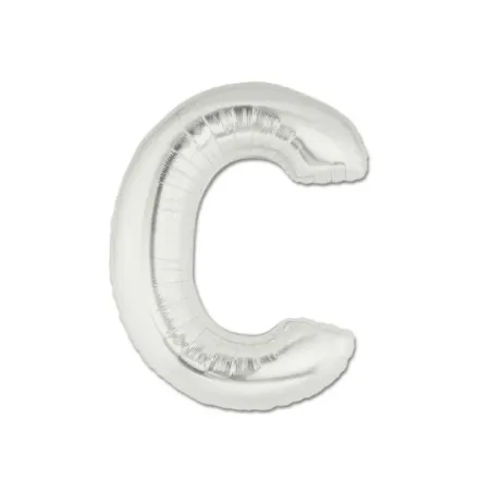 Mylar Letter "C" Silver Mini 35cm pack 5 pcs.