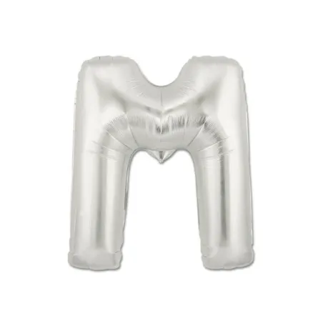 Mylar Letter "M" Silver Mini 35cm - pack 5 pcs.