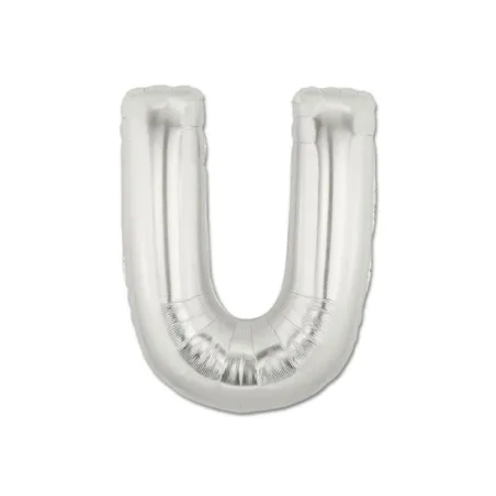 Mylar Letter "U" Silver Mini 35cm - pack 5 pcs.