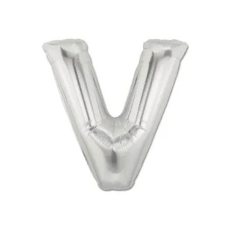 Mylar Letter "V" Silver Mini 35cm - pack 5 pcs.