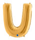 Mylar Letter "U" Gold Mega 40" - 101cm - 1pc