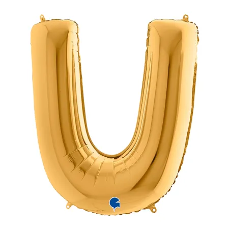 Mylar Letter "U" Gold Mega 40" - 101cm - 1pc