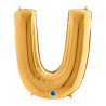 Mylar Letter "U" Gold Mega 40" - 101cm - 1pc