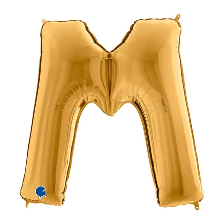 Mylar Letter "M" Gold Mega 40" - 101cm - 1pc