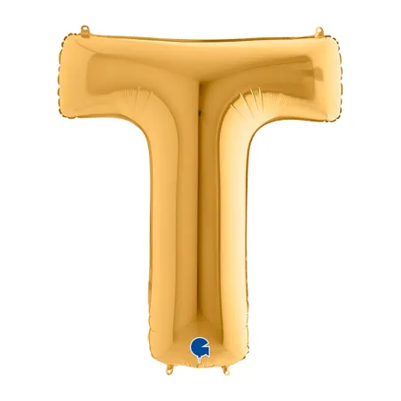 Mylar Letter "T" Gold Mega 40" - 101cm - 1pc