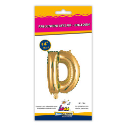 14" Letter D Gold bag of 1pc