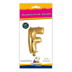 14" Letter F Gold bag of 1pc