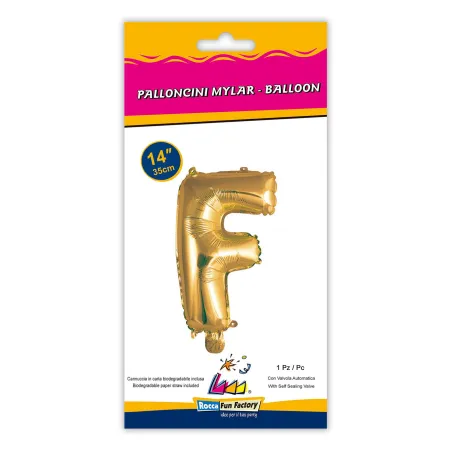 14" Letter F Gold bag of 1pc
