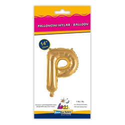 14" Letter P Gold bag of 1pc
