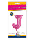 14" Letter J Fuchsia bag of 1pc