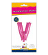 14" Letter V Fuchsia bag of 1pc