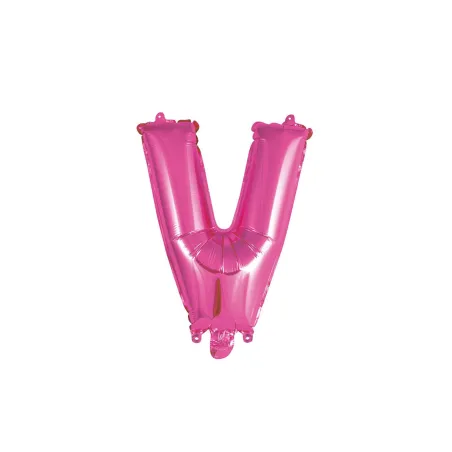 14" Letter V Fuchsia bag of 1pc