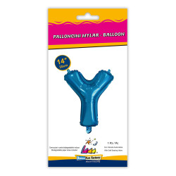 14" Letter Y Blue bag of 1pc