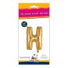 14" Letter H Gold bag of 1pc
