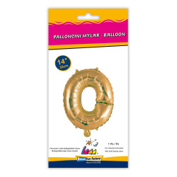 14" Letter O Gold bag of 1pc