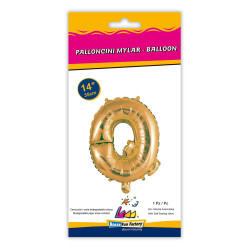 14" Letter Q Gold bag of 1pc