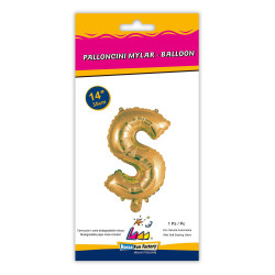 14" Letter S Gold bag of 1pc