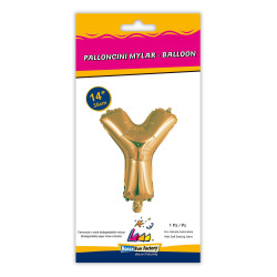 14" Letter Y Gold bag of 1pc