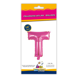 14" Letter T Fuchsia bag of 1pc