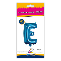 14" Letter E Blue bag of 1pc