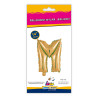 14" Letter M Gold bag of 1pc