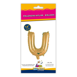 14" Letter U Gold bag of 1pc