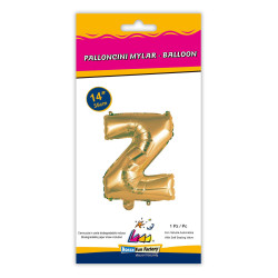 14" Letter Z Gold bag of 1pc