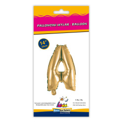 14" Letter A Gold bag of 1pc