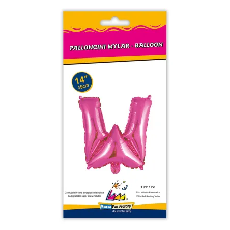 14" Letter W Fuchsia bag of 1pc