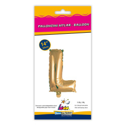 14" Letter L Gold bag of 1pc