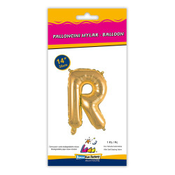 14" Letter R Gold bag of 1pc