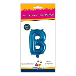 14" Letter B Blue bag of 1pc