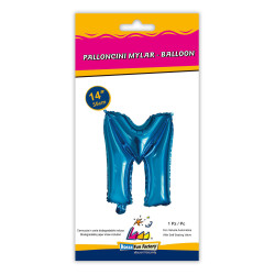 14" Letter M Blue bag of 1pc