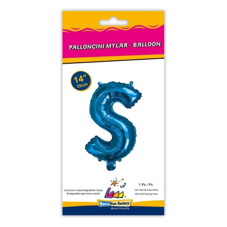14" Letter S Blue bag of 1pc