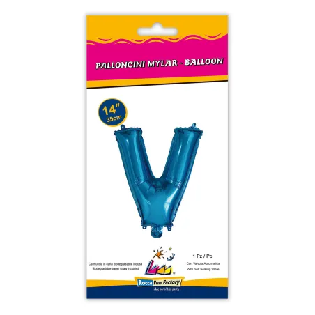 14" Letter V Blue bag of 1pc
