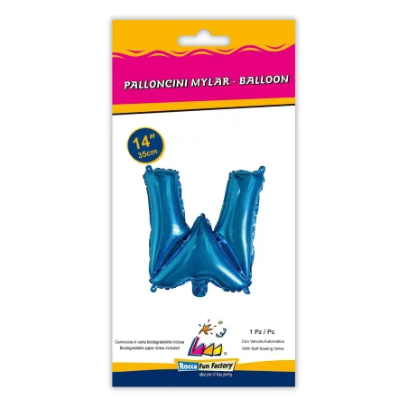 14" Letter W Blue bag of 1pc