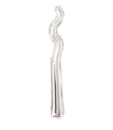 Mylar Kurly Zig Zag Silver MiniShape 14" pack 5pcs