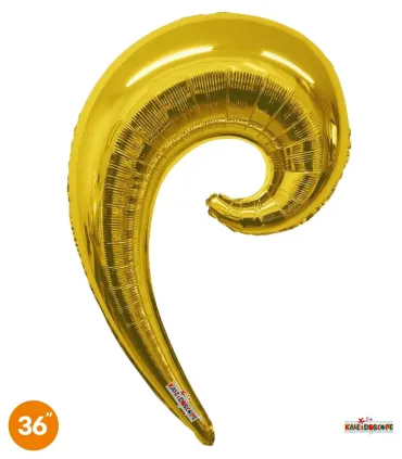 Mylar Kurly Wave Gold SuperShape h36" 1pc