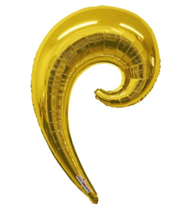 Mylar Kurly Wave Gold SuperShape h36" 1pc