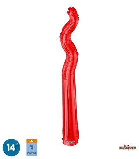 Mylar Kurly Zig Zag Red MiniShape 14" pack 5pcs