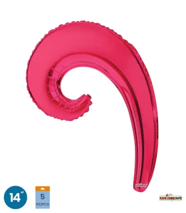 Mylar Kurly Wave Coral MiniShape 14" pack 5pcs