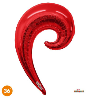 Mylar Kurly Wave Red SuperShape h36" 1pc