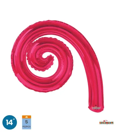 Mylar Kurly Spiral Coral MiniShape 14" pack 5pcs