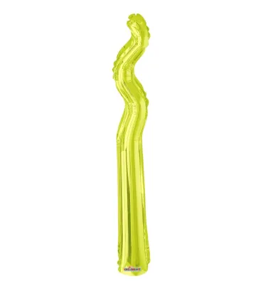 Mylar Kurly Zig Zag Lime Green MiniShape 14" pack 5pcs
